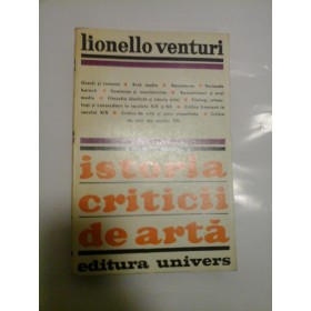   ISTORIA  CRITICII  DE  ARTA  -  Lionello  VENTURI